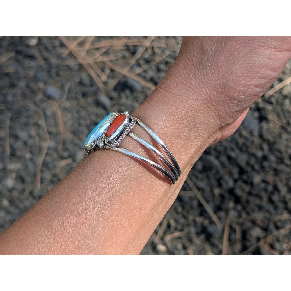 Navajo Sterling Silver Cuff Bracelet Genuine Native American Jewelry 6.25 ** - Picture 10 of 11